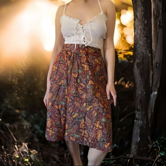 Vintage Dresses & Skirts - Vtg Cotton Skirt